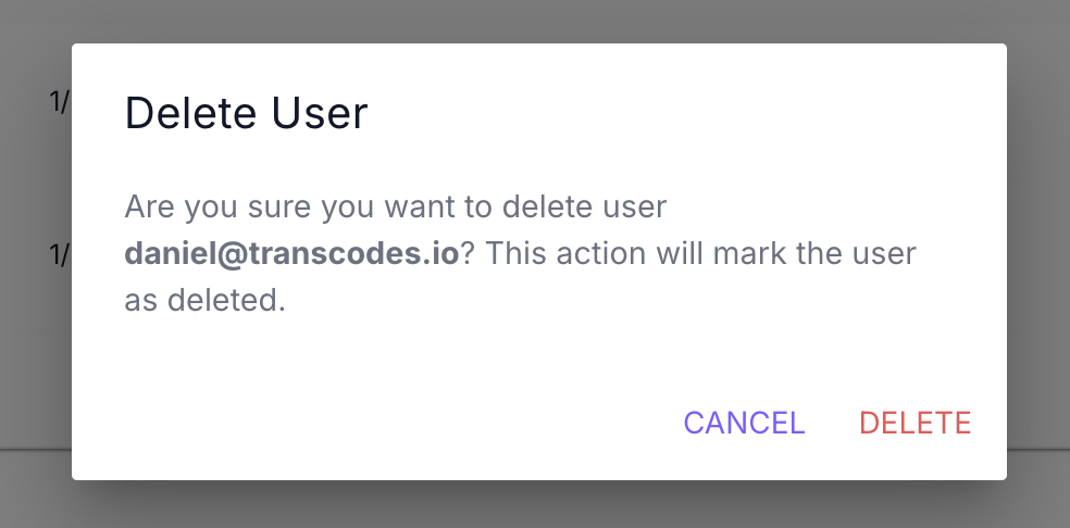Delete member confirmation